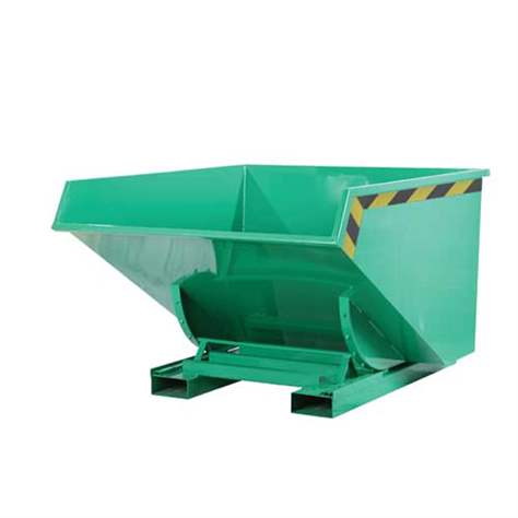Container metalic tip cuvă basculabilă, volum 600 l, cap. port. 800 kg, lxLxH: 1500x1060x820 mm, vopsea pulbere, verde RAL6029