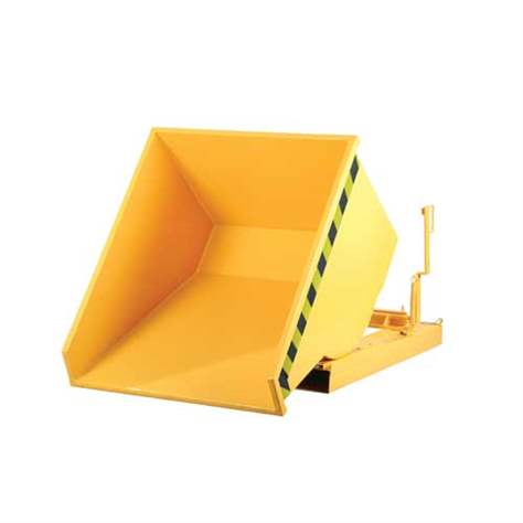 Container metalic tip cuvă basculabilă, volum 1700 l, cap. port. 1200 kg, lxLxH: 2045x1560x1110 mm, vopsea pulbere, galbenă RAL1033