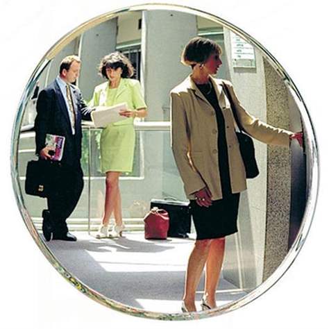 Kontrollspiegel für Innenbereiche, Durchmesser 300 mm, mit einem flexibilen Stab