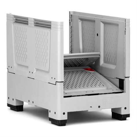 BigBox klappbar aus Polyethylen, mit Lüftungsschlitzen, 1200 x 800 x 1000 mm, mit Füßen - Bild2