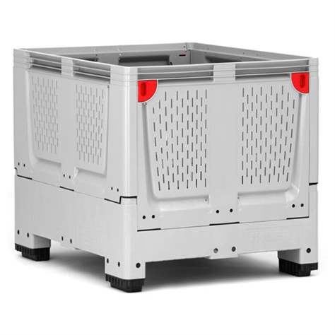 BigBox klappbar aus Polyethylen, mit Lüftungsschlitzen, 1200 x 1000 x 1000 mm, mit Füßen - Bild5