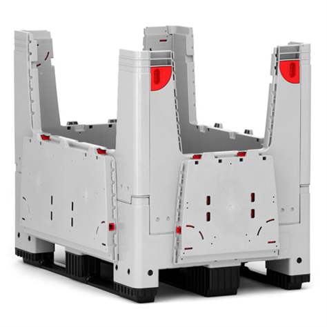 BigBox klappbar aus Polyetylen, mit Eingriffsklappen, 1200 x 800 x 1000 mm, mit Kufen - Bild3