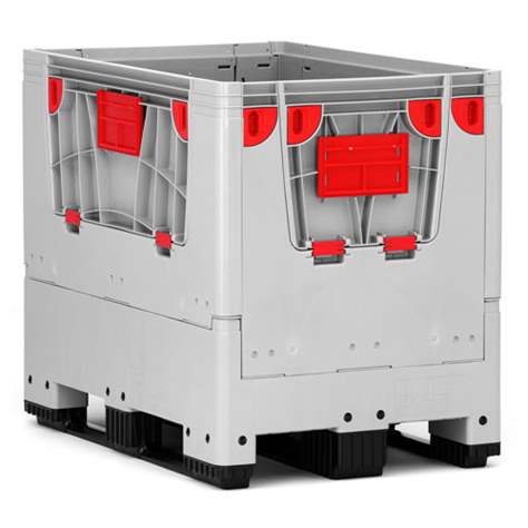 BigBox klappbar aus Polyetylen, mit Eingriffsklappen, 1200 x 800 x 1000 mm, mit Kufen - Bild7