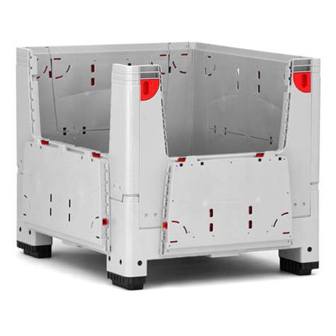 BigBox klappbar aus Polyethylen, mit Eingriffsklappen, 1200 x 1000 x 1000 mm, mit Füßen - Bild2