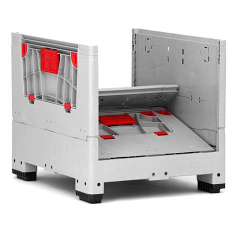 BigBox klappbar aus Polyethylen, mit Eingriffsklappen, 1200 x 1000 x 1000 mm, mit Füßen - Bild3
