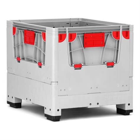 BigBox klappbar aus Polyethylen, mit Eingriffsklappen, 1200 x 1000 x 1000 mm, mit Füßen - Bild5