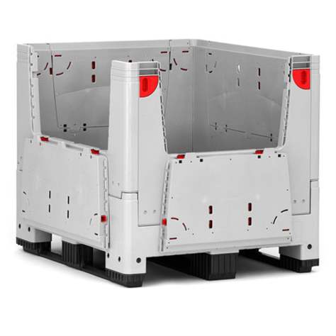 BigBox klappbar aus Polyetylen, mit Eingriffsklappen, 1200 x 1000 x 1000 mm, mit Kufen - Bild2