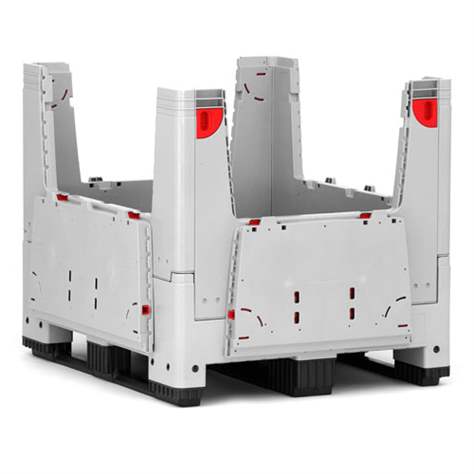 BigBox klappbar aus Polyetylen, mit Eingriffsklappen, 1200 x 1000 x 1000 mm, mit Kufen - Bild3