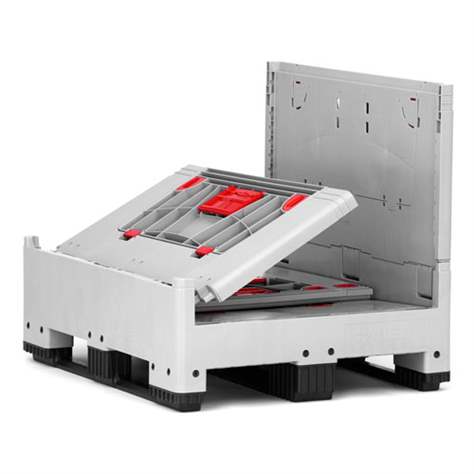 BigBox klappbar aus Polyetylen, mit Eingriffsklappen, 1200 x 1000 x 1000 mm, mit Kufen - Bild5