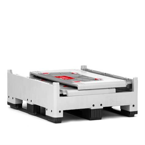 BigBox klappbar aus Polyetylen, mit Eingriffsklappen, 1200 x 1000 x 1000 mm, mit Kufen - Bild6