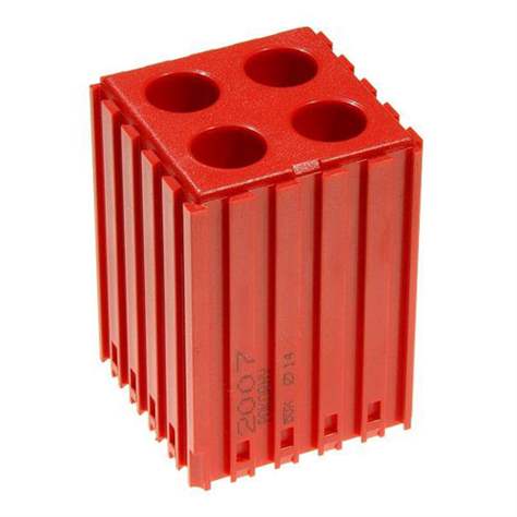 Kunststoff-Box für Werkzeuge mit Zylinderschaft - D14, Modul 5x5, Hohlräume 4 St.(14x40 mm), Farbe rot.