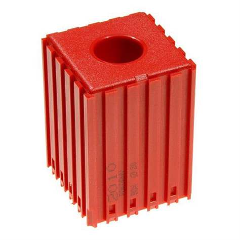 Kunststoff-Box für Werkzeuge mit Zylinderschaft - D25, Modul 5x5, 1 Hohlraum (25x55mm), Farbe rot.