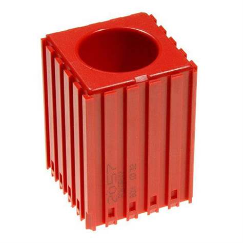 Kunststoff-Box für Werkzeuge mit Zylinderschaft - D32, Modul 5x5, 1 Hohlraum (32x60 mm), Farbe rot.