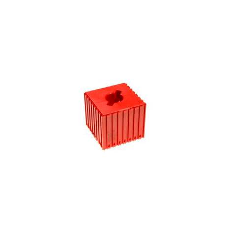 Kunststoff-Box für Werkzeugaufnahme des Typs ABS 50, Modul 8x8, Farbe rot.
