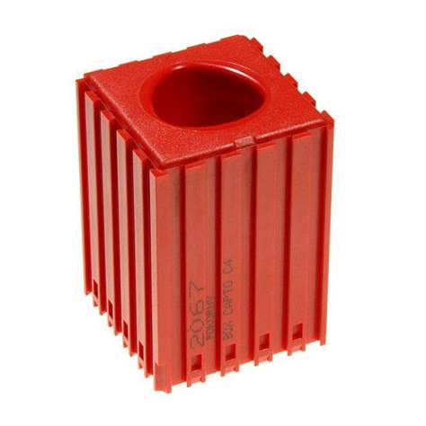 Kunststoff-Box für Werkzeugaufnahme des Typs CAPTO - C 4, Modul 5x5, Farbe rot.
