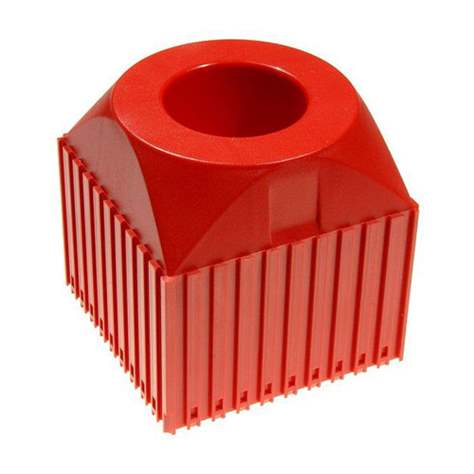Kunststoff-Box für Werkzeugaufnahme des Typs VDI 50, Modul 10x10, Farbe rot.