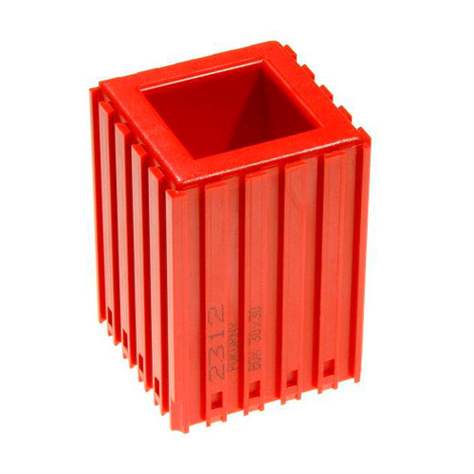 Kunststoff-Box zum Ablegen von Drehmaschienenmesser, Box 30x30, Modul 5x5, Farbe rot.