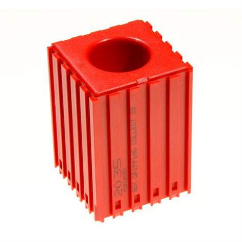 Kunststoff-Box zum Ablegen von Spannzangen mit Durchmesser 27,5 mm - K 28, Modul 5x5, Farbe rot.