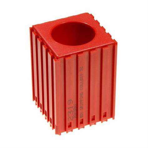 Kunststoff-Box zum Ablegen von Spannzangen mit Durchmesser 32,5 mm - K 32, Modul 5x5, Farbe rot.