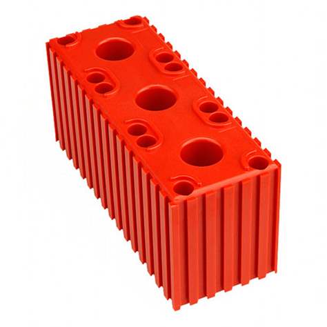 Kunststoff-Box zum Ablegen von Elektrodenhaltern, Modul 6x16, Farbe Rot.