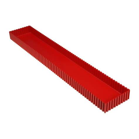 Kunststoff-Schale, 102x602x70 mm, Modul 10x60, Farbe rot.