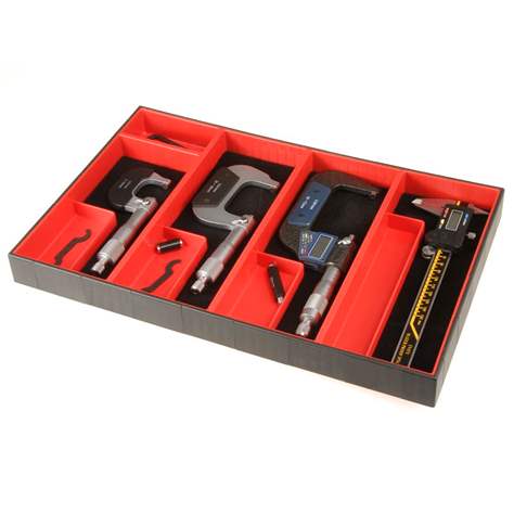 Kunststoff-Schale zum Ablegen von Messgeräten, 102x252x35 mm, Modul 10x25, Farbe rot. - Bild5