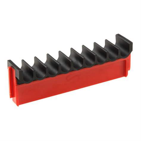 Ablegeendstück, 9 St. Ablegeplätze mit max. Durchmesser 8 mm, 98x19,5x30 mm.