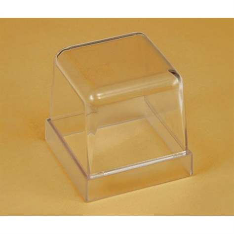 Schutzdeckel aus schwarzem Kunststoff, linear, Modul 5, Größe 50 x 35,5 x 4 mm.