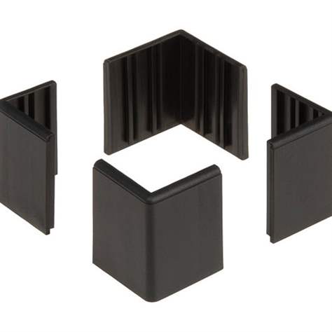 Kunststoffecken für den Schutzdeckel, Schwarz, Verpack. 4 St., Modul 5x5, Größe 55x35,5x4 mm.