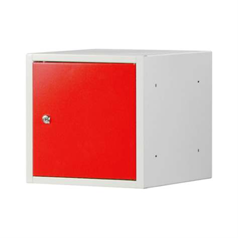 Einzelschließfach aus Metall, 450x450 mm, Türfarbe rot RAL3000 - Kovona Lysa nad Labem