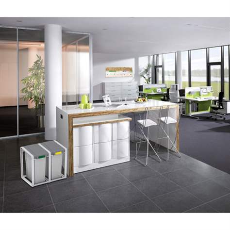 Kunststoffbehälter für Abfalltrennung, Volumen 35 l, Anbaumodul - Bild5