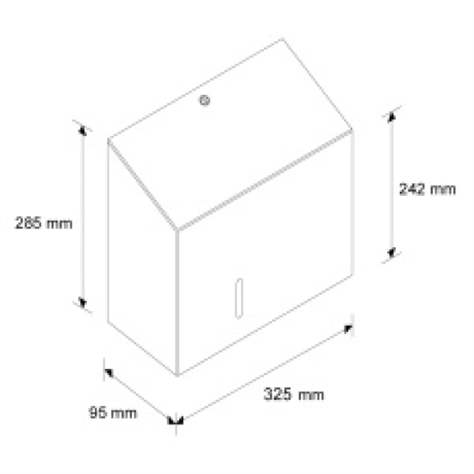 Dispenser hârtie de toaletă pentru role industriale, diametru Ø rolă 23 cm, oțel inoxidabil mat - imagine3
