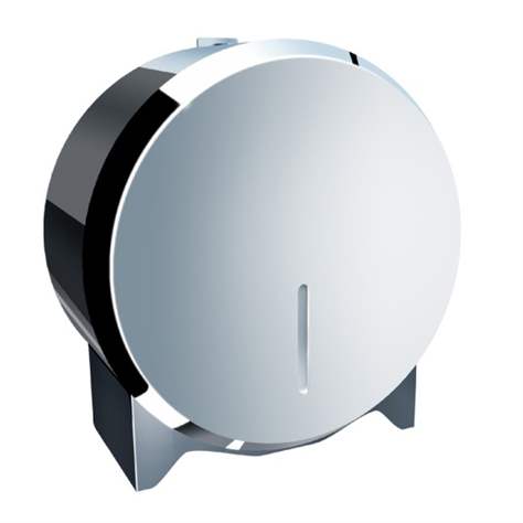 Dispenser hârtie de toaletă pentru role industriale, diametru Ø rolă 19 cm, oțel inoxidabil lucios,