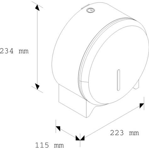 Dispenser hârtie de toaletă pentru role industriale, diametru Ø rolă 19 cm, oțel inoxidabil lucios, - imagine2