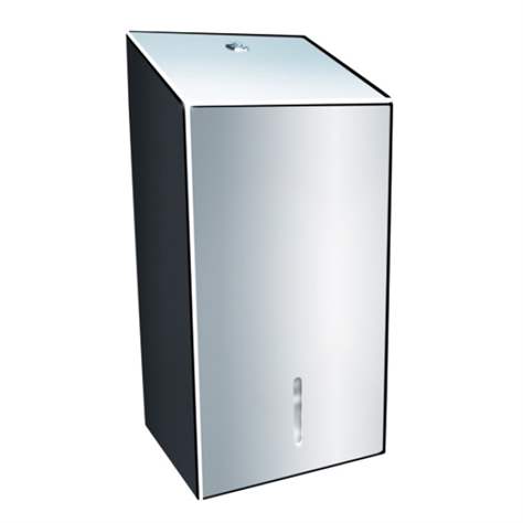 Falthandtücher-Spender LUX, Edelstahl glänzend. Volumen 400 St.