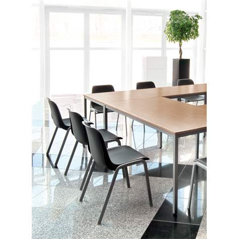 Tisch BOX, 800x800 mm, Platte Buche Dekor, Gestell Schwarz - Bild2