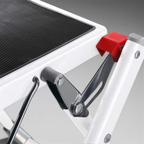 Mini-Klapptritt, 2 Stufen, Höhe 450 mm, Farbe weiß. - Bild4