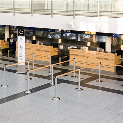 Personalleitsystem - Gurtpfosten Classic, Gurtlänge 2,3m, pulverbeschichtet Schwarz / Gurt Schwarz - Bild5