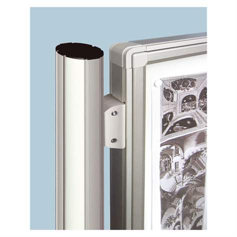 Säule Quatro Plus für Schaukasten Höhe 1350 mm, mit Fußplatten, Farbe Braun RAL8017, VE 1 Stk. - Bild2