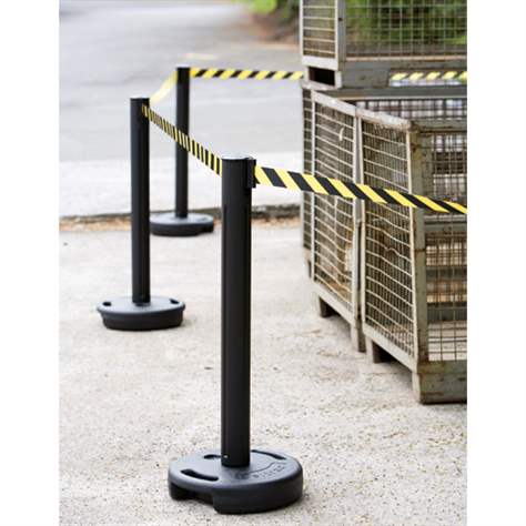 Personalleitsystem - Gurtpfosten Outdoor, Gurtlänge 3,7 m, Kunststoff Gelb / Gurtfarbe Gelb-Schwarz - Bild3