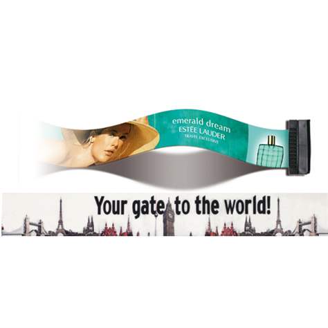 Personalleitsystem - Gurtpfosten Expo, niedrig, Gurtlänge 2,3m, Chrom gebürstet / Gurt Schwarz - Bild5