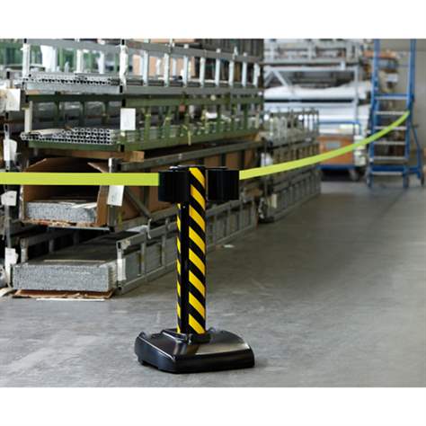 Mobile Gurtabsperrung Store Track, Gurtlänge 2x22 m, Gelb-Schwarz