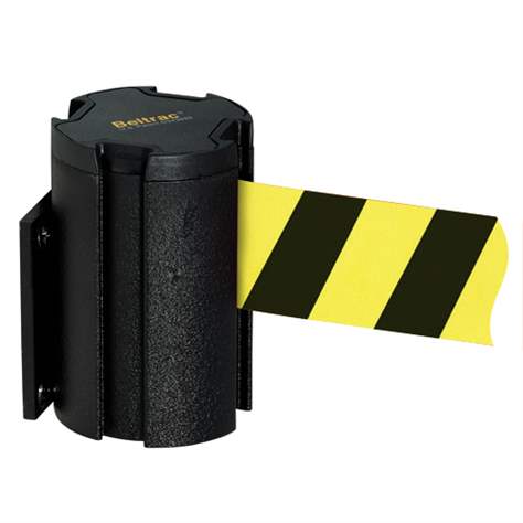 Gurtabsperrung in Kassette Wall Mount L, Gurtlänge 3,7 m, Schwarz / Gurtfarbe Gelb-Schwarz