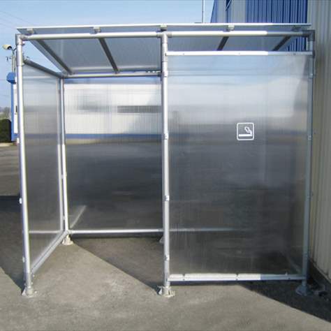 Überdachung - Raucherunterstand, H x B x T: 2050 x 2526 x1861 mm, Rohrkonstruktion mit Polycarbonat-Platten. - Bild2