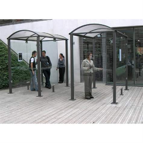 Überdachung - Raucherunterstand, H x B x T: 2680x2500x1560 mm, Stahlkonstruktion und Sicherheitsglas - Bild2