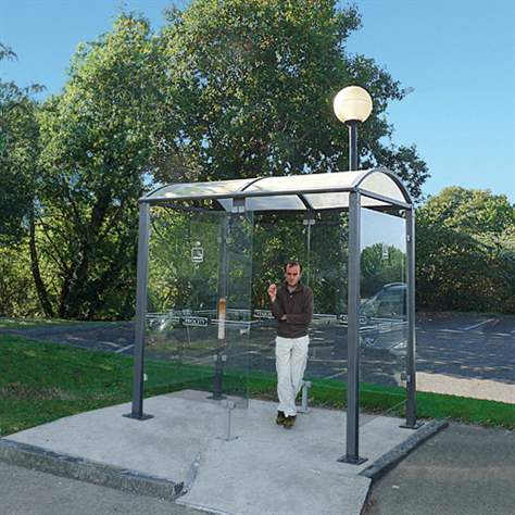 Überdachung - Raucherunterstand, H x B x T: 2680x2500x1560 mm, Stahlkonstruktion und Sicherheitsglas - Bild3