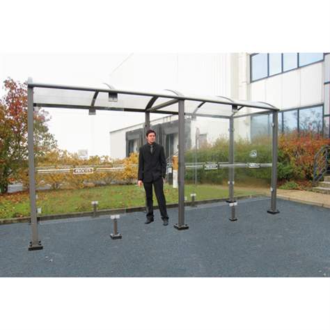 Überdachung - Raucherunterstand, H x B x T: 2680x5000x1560 mm, Stahlkonstruktion und Sicherheitsglas - Bild8