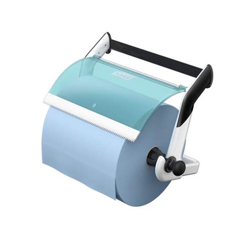 Odvíječ čistících utěrek TORK, nástěnný, barva bílo-tyrkysová - TORK - obrázek5