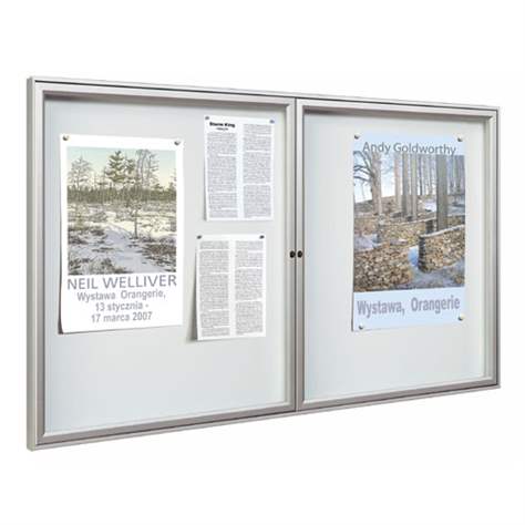 Venkovní dvoudvéřová vitrína '1000', 1050 x 2300 mm, barva modrá RAL5010