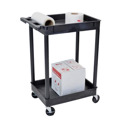 Kunststoffwagen, 2 Wannen, H x L x B: 950x610x460 mm, Farbe schwarz.